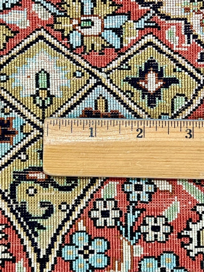 Hand-Knotted Persian Qum 100% Silk Semi-Antique Islamic Prayer Oriental Rug 2'2"x2'10" - 6