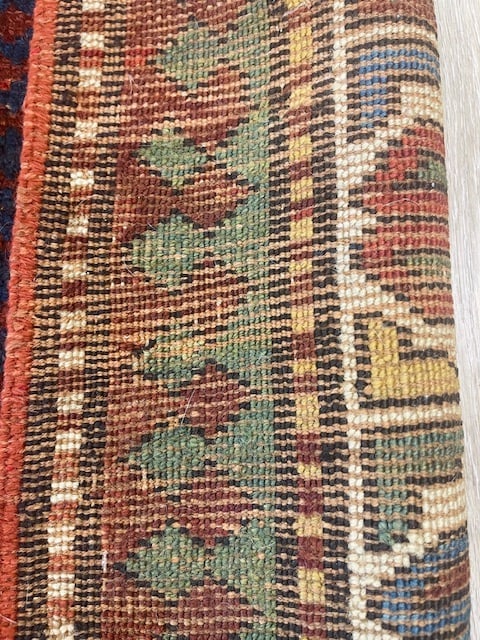 Antique Hooked design Kazak Caucasian Rug-5314 - 8