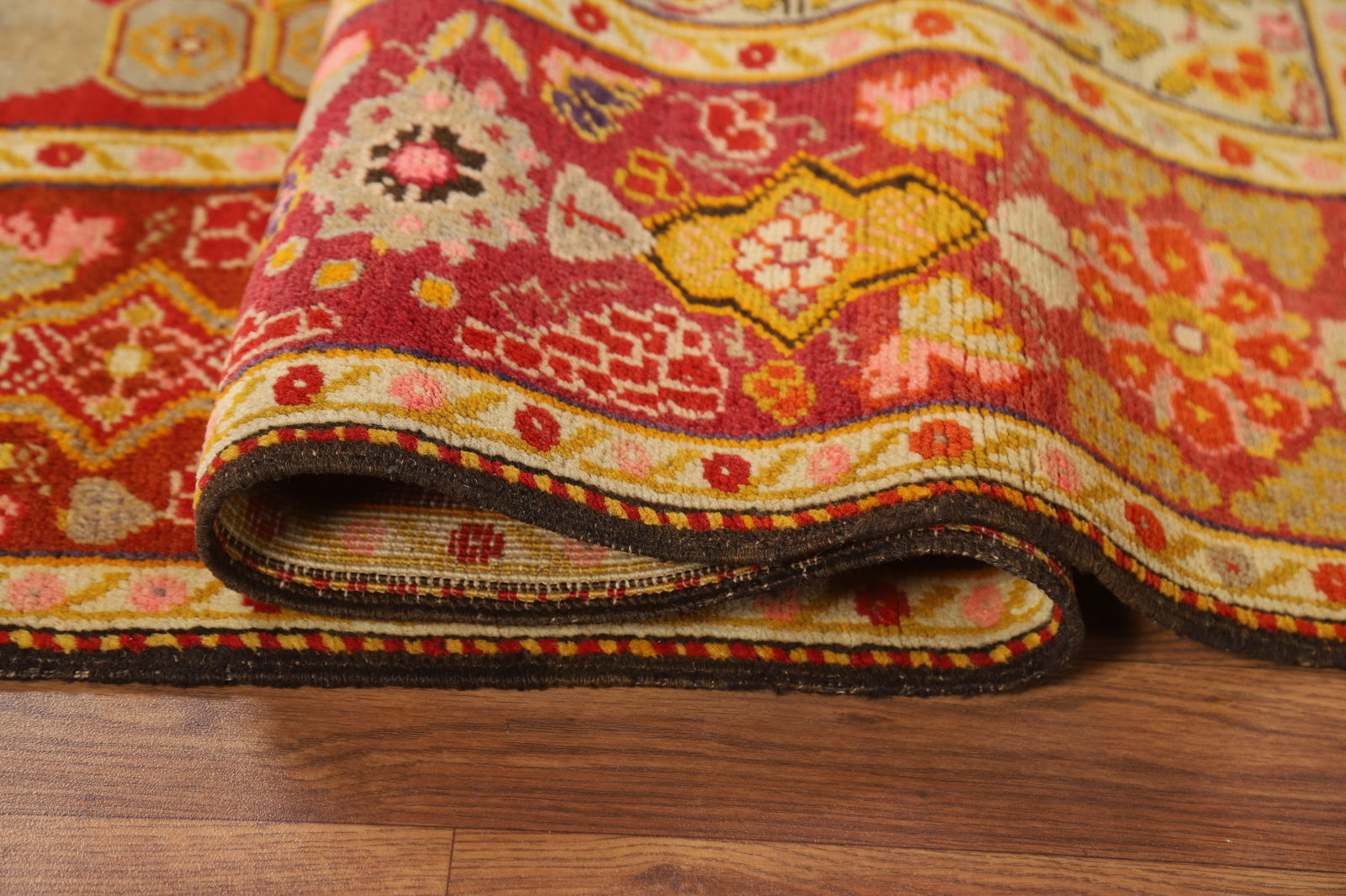 Pre-1900 Antique Vegetable Dye Kerman Persian Rug 5x6 - 17