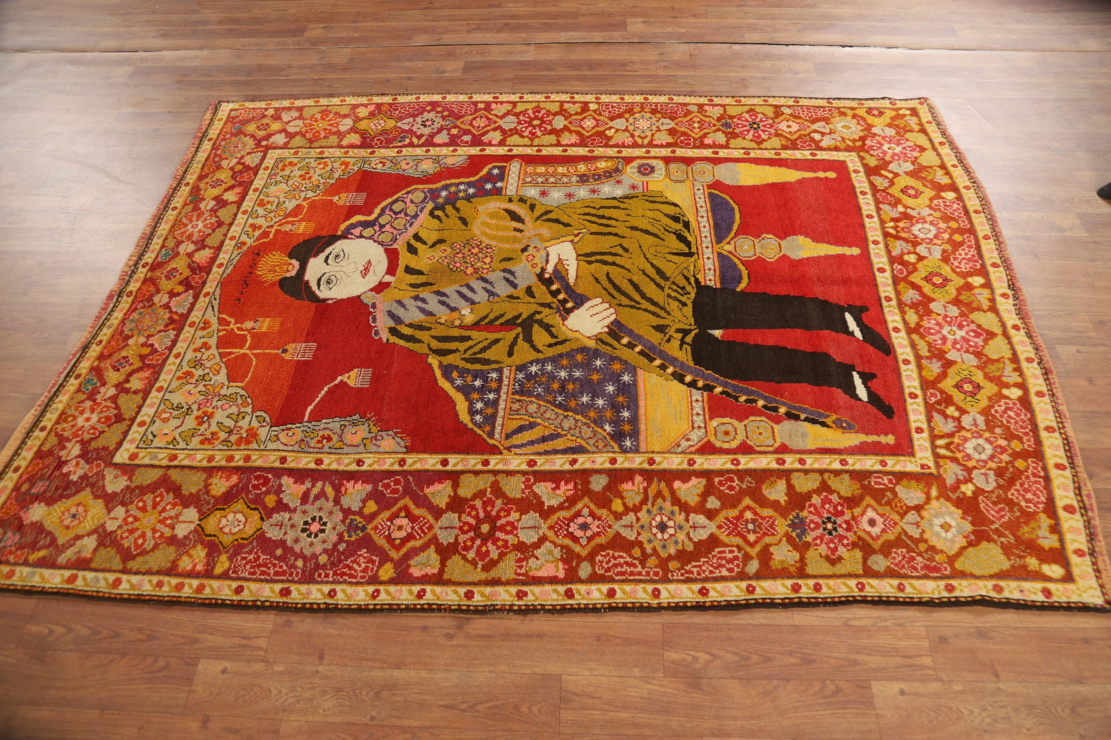 Pre-1900 Antique Vegetable Dye Kerman Persian Rug 5x6 - 18