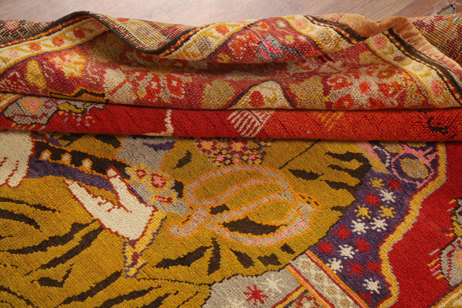 Pre-1900 Antique Vegetable Dye Kerman Persian Rug 5x6 - 20