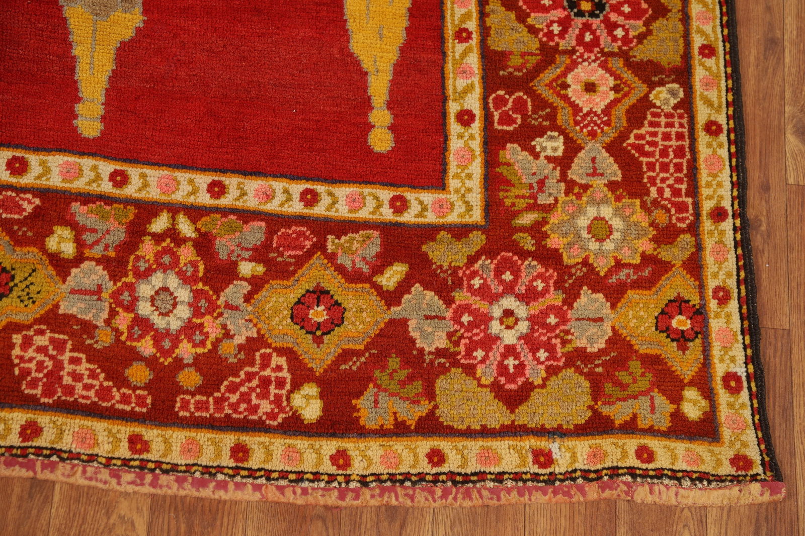 Pre-1900 Antique Vegetable Dye Kerman Persian Rug 5x6 - 5
