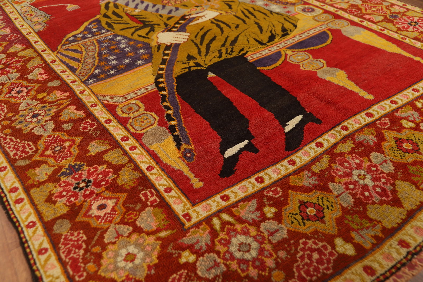 Pre-1900 Antique Vegetable Dye Kerman Persian Rug 5x6 - 6