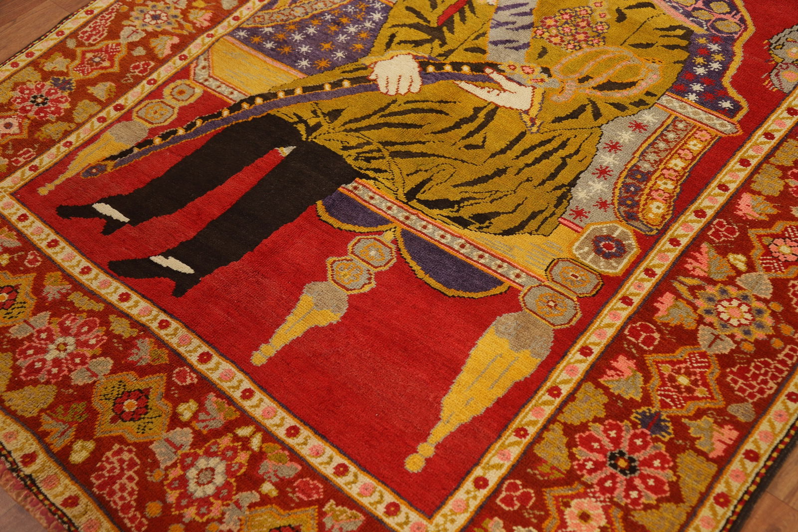 Pre-1900 Antique Vegetable Dye Kerman Persian Rug 5x6 - 7