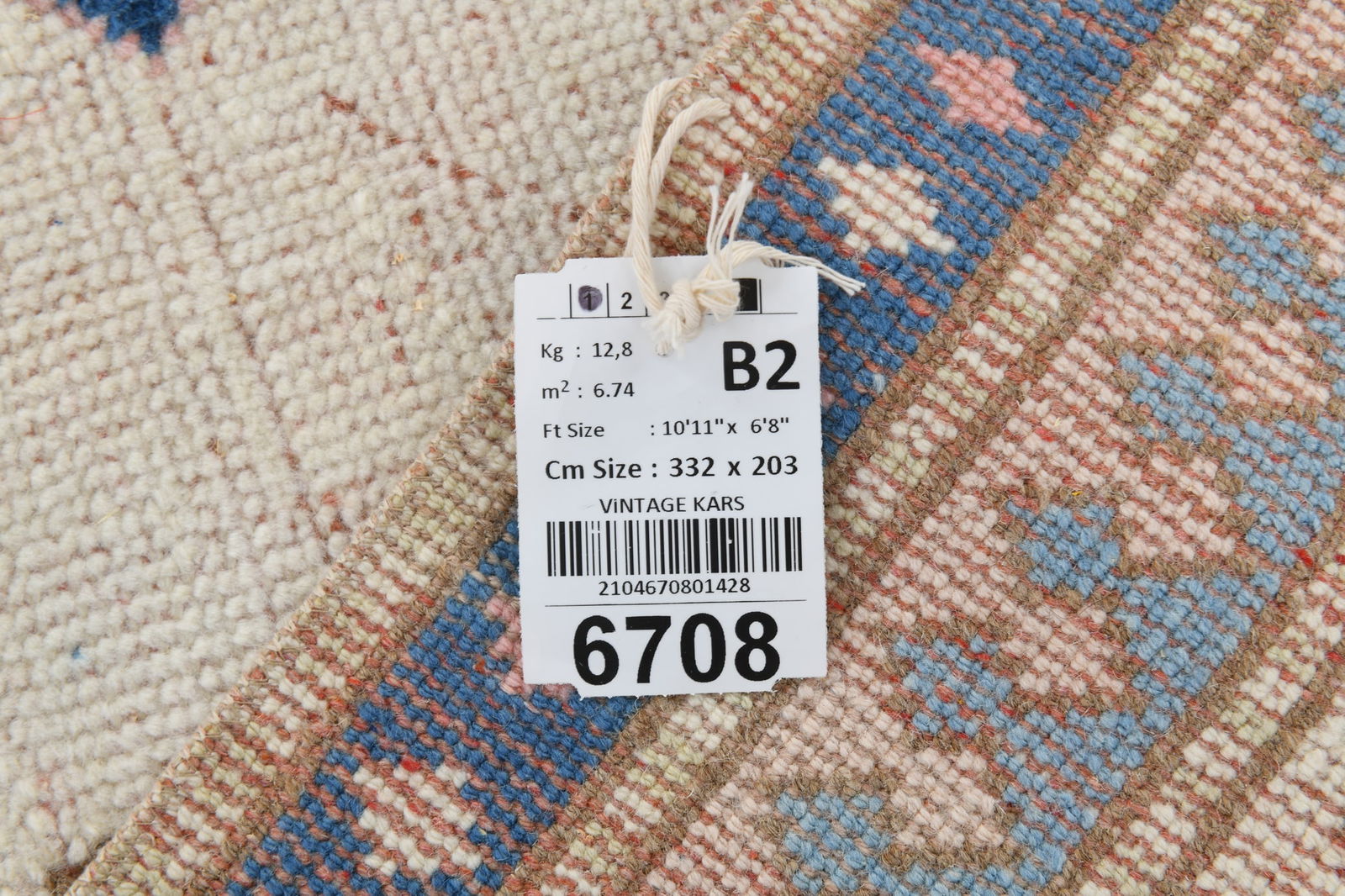 6'7'' x 10'10'' Unique Handmade Vintage Rug - 6708 - 18