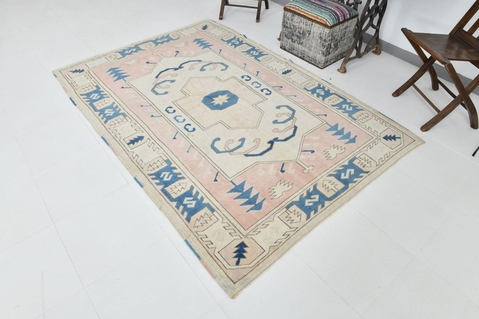 5'0'' x 7'4'' Turkish Vintage Runner Rug - 22969 - 4