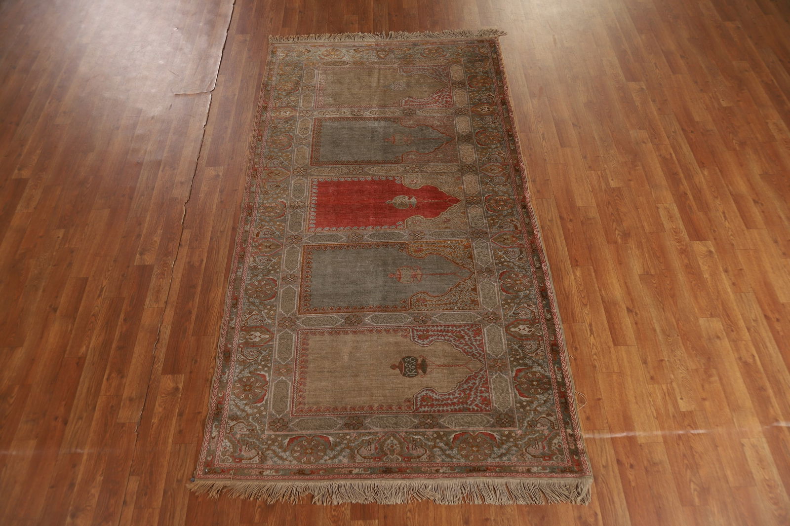 Pre-1900 Antique Anatolian Vegetable Dye Turkish Rug 4x7 - 13