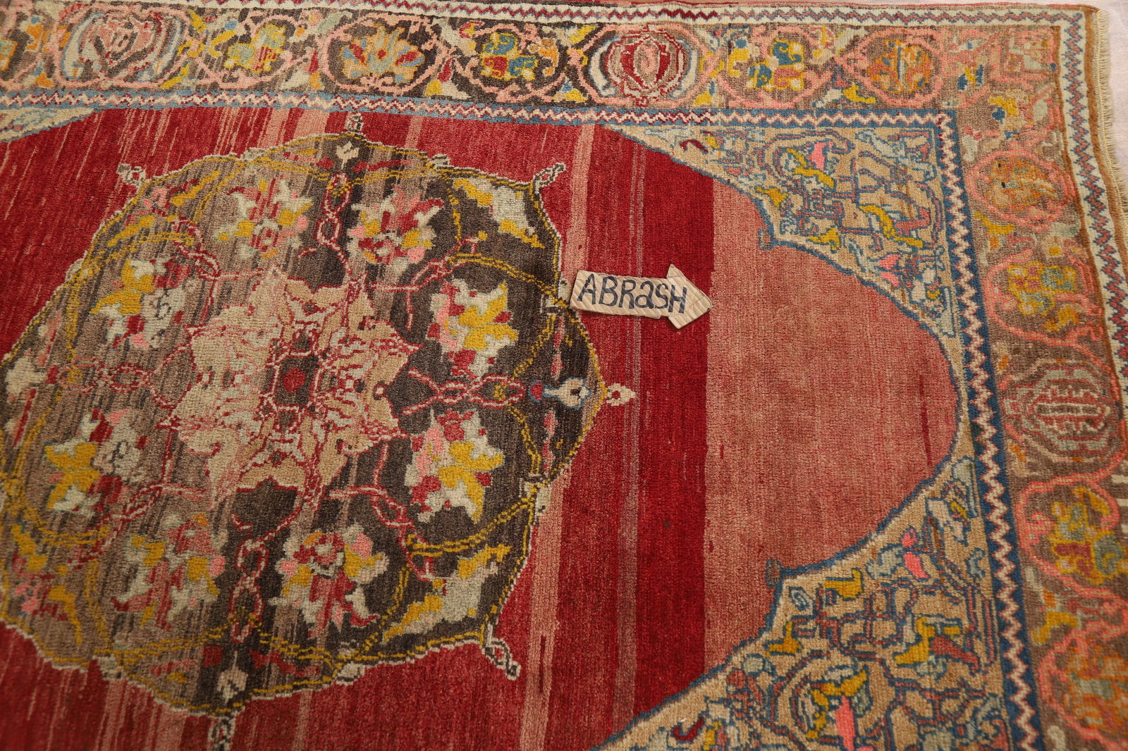 100% Wool Antique Vegetable Dye Oushak Turkish Rug 4x6 - 14