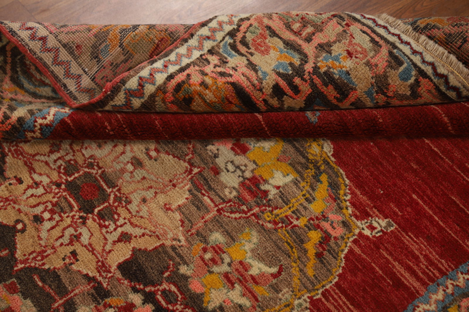 100% Wool Antique Vegetable Dye Oushak Turkish Rug 4x6 - 18