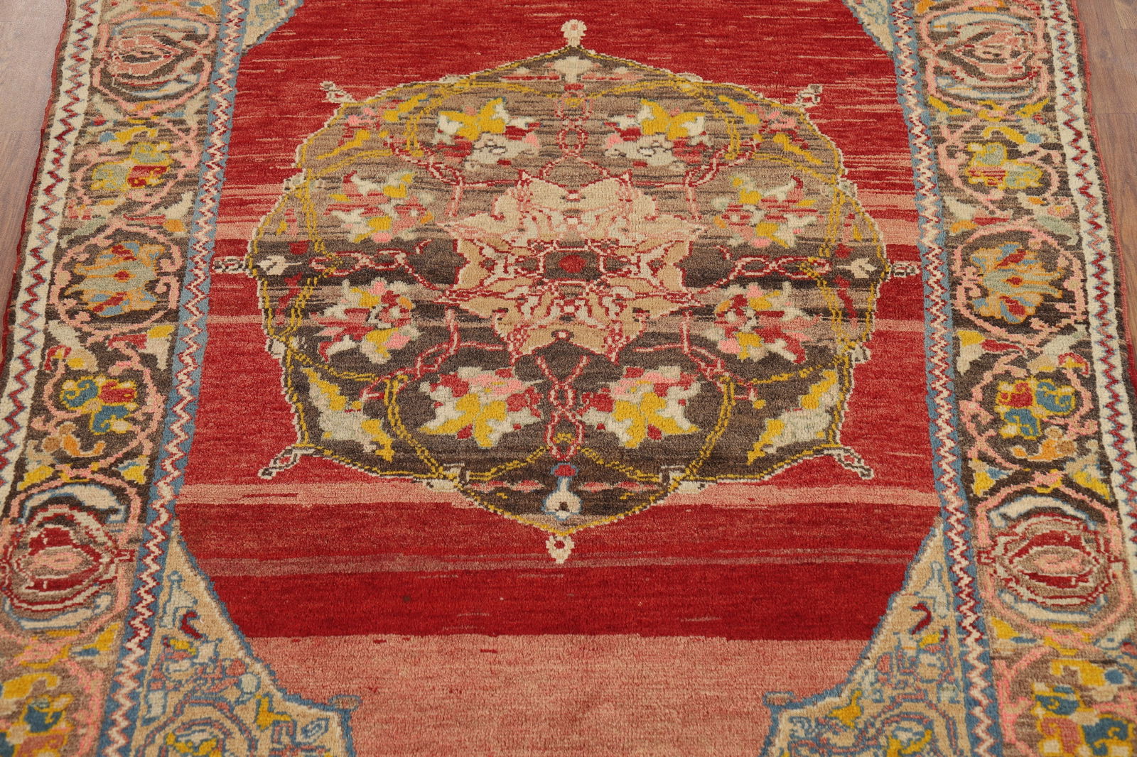 100% Wool Antique Vegetable Dye Oushak Turkish Rug 4x6 - 4