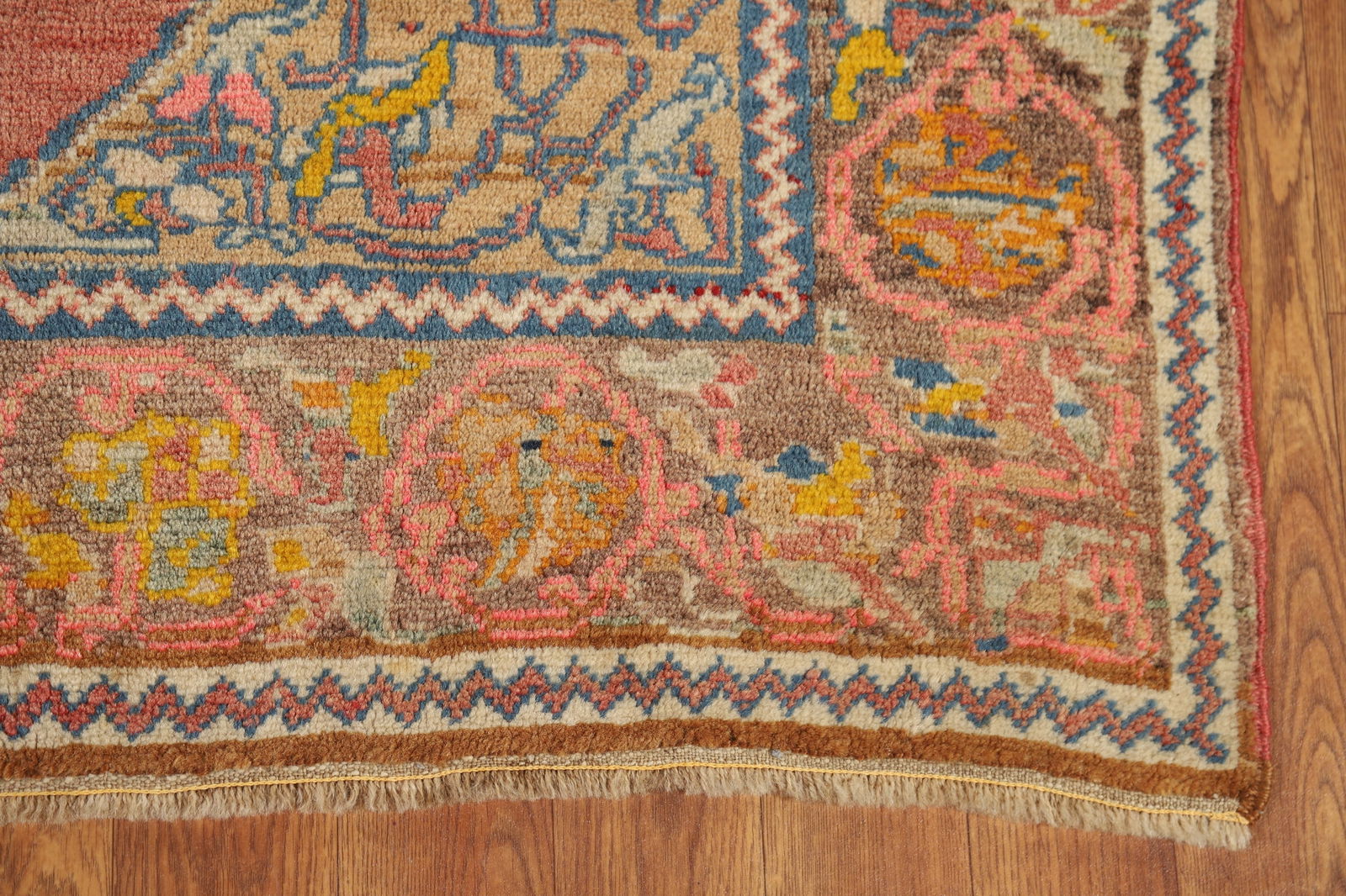 100% Wool Antique Vegetable Dye Oushak Turkish Rug 4x6 - 5