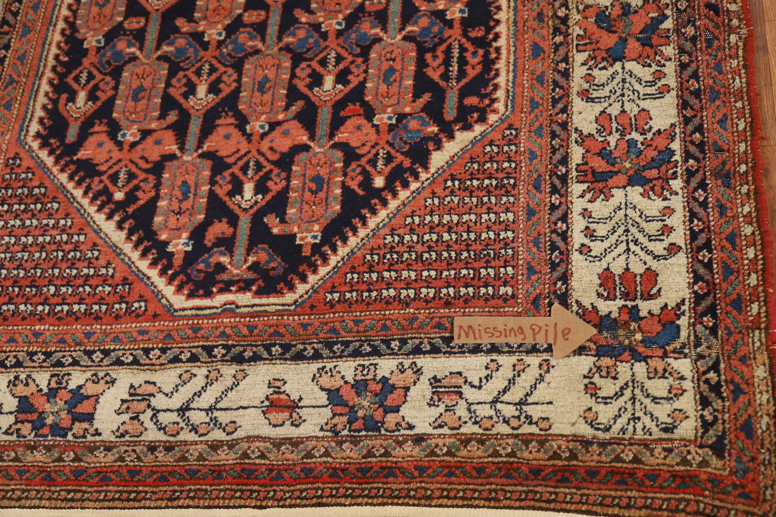 Vegetable Dye Antique Malayer Persian Rug 5x6 - 14