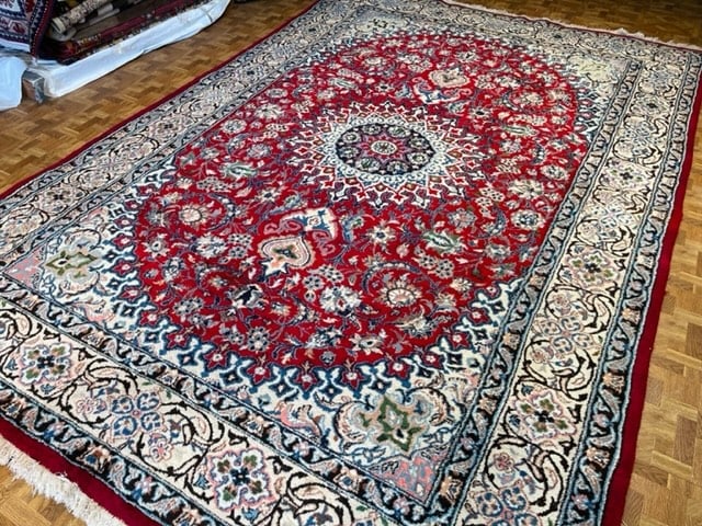 Vintage Persian Nain Rug-5027 - 7