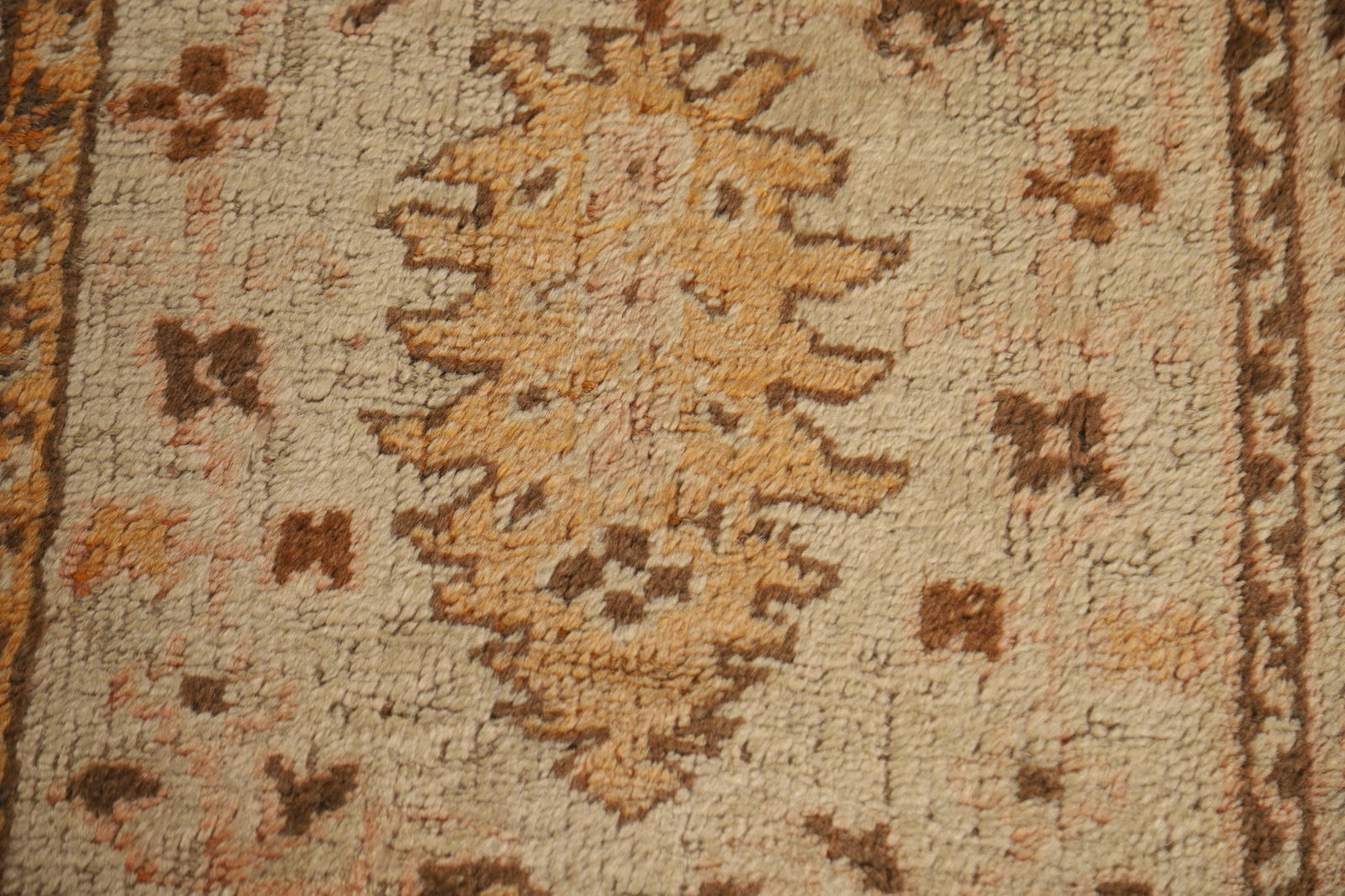 Pre-1900 Antique Vegetable Dye Oushak Turkish Rug 12x14 - 10