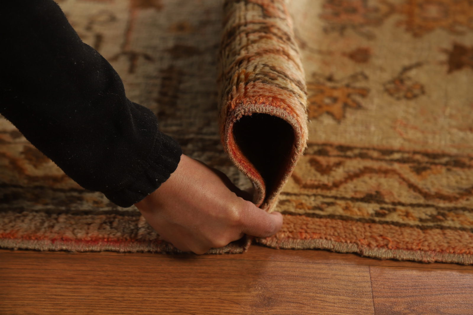 Pre-1900 Antique Vegetable Dye Oushak Turkish Rug 12x14 - 19