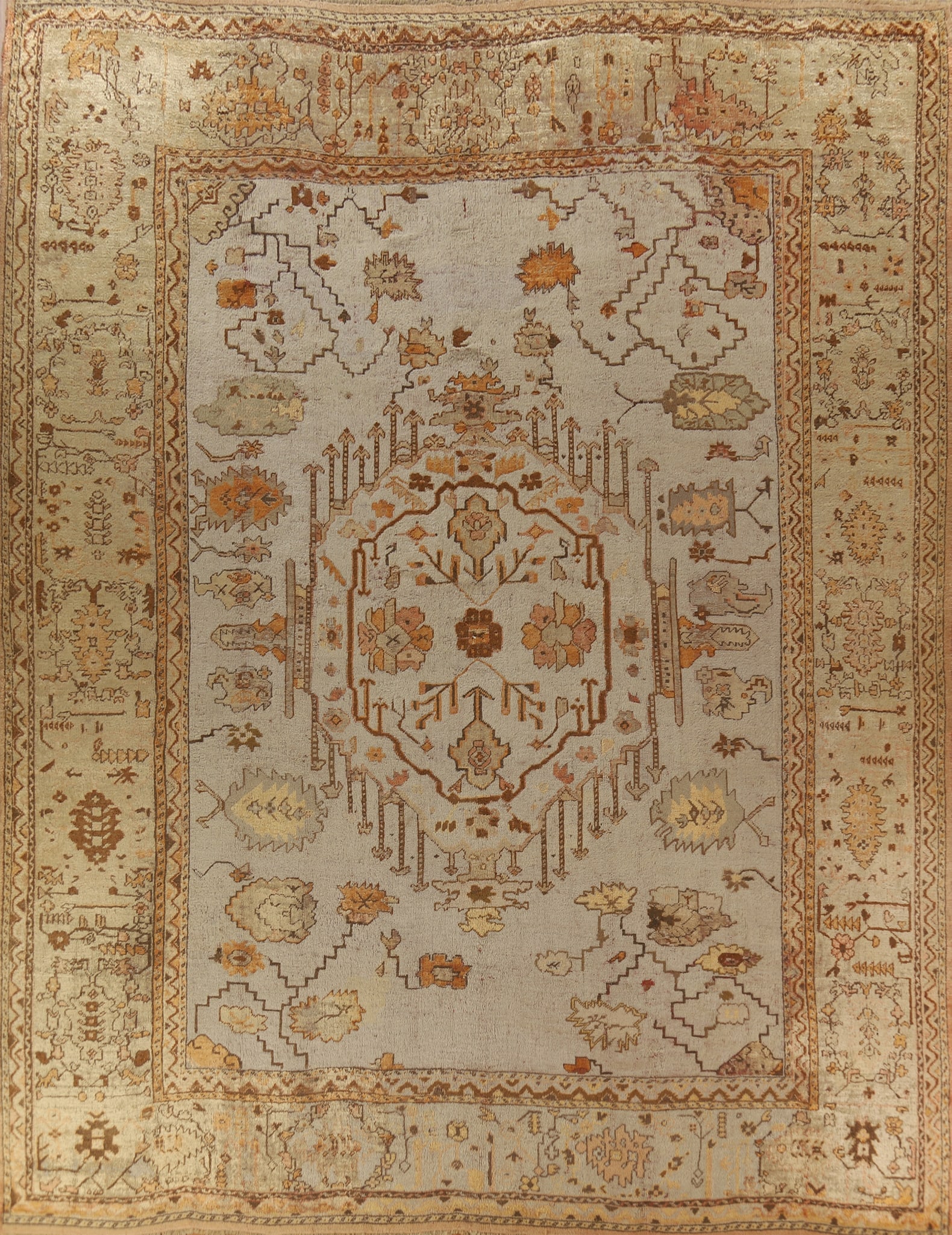Pre-1900 Antique Vegetable Dye Oushak Turkish Rug 12x14: Title: Pre-1900 Antique Vegetable Dye Oushak Turkish Rug 12x14 Description:A Beautiful Genuine Turkey Oushak (100% Vegetable Dye) rug is Hand Knotted by skillful weavers in Turkey with