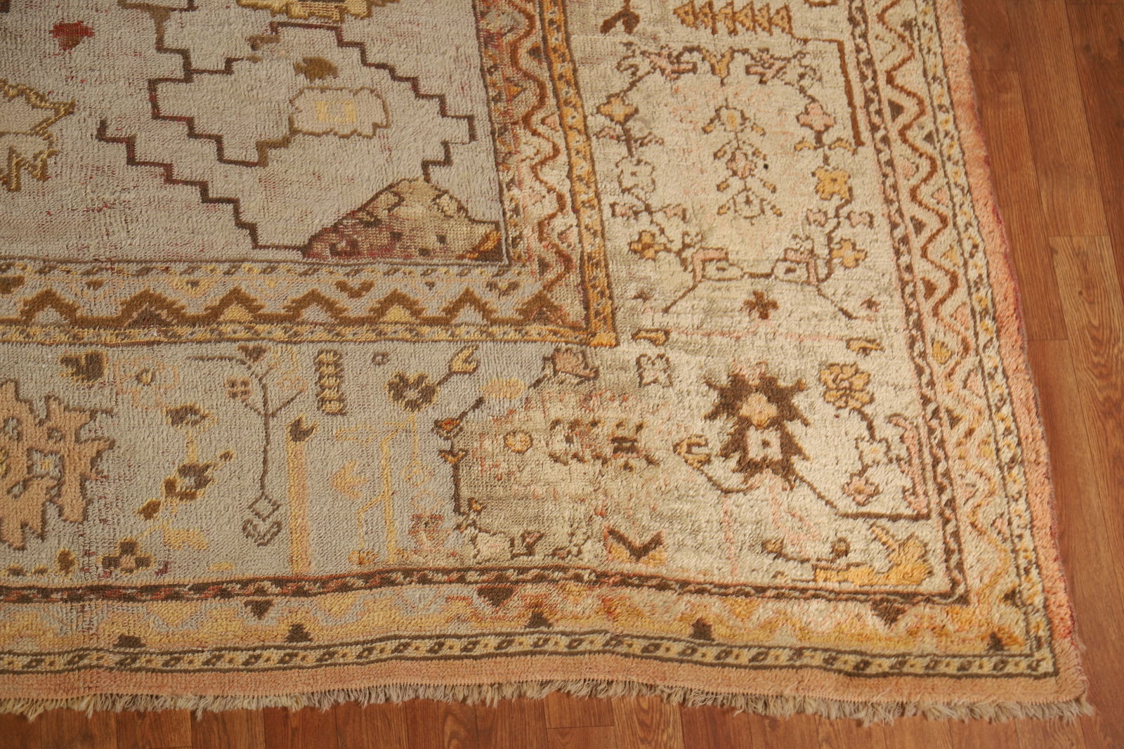 Pre-1900 Antique Vegetable Dye Oushak Turkish Rug 12x14 - 5