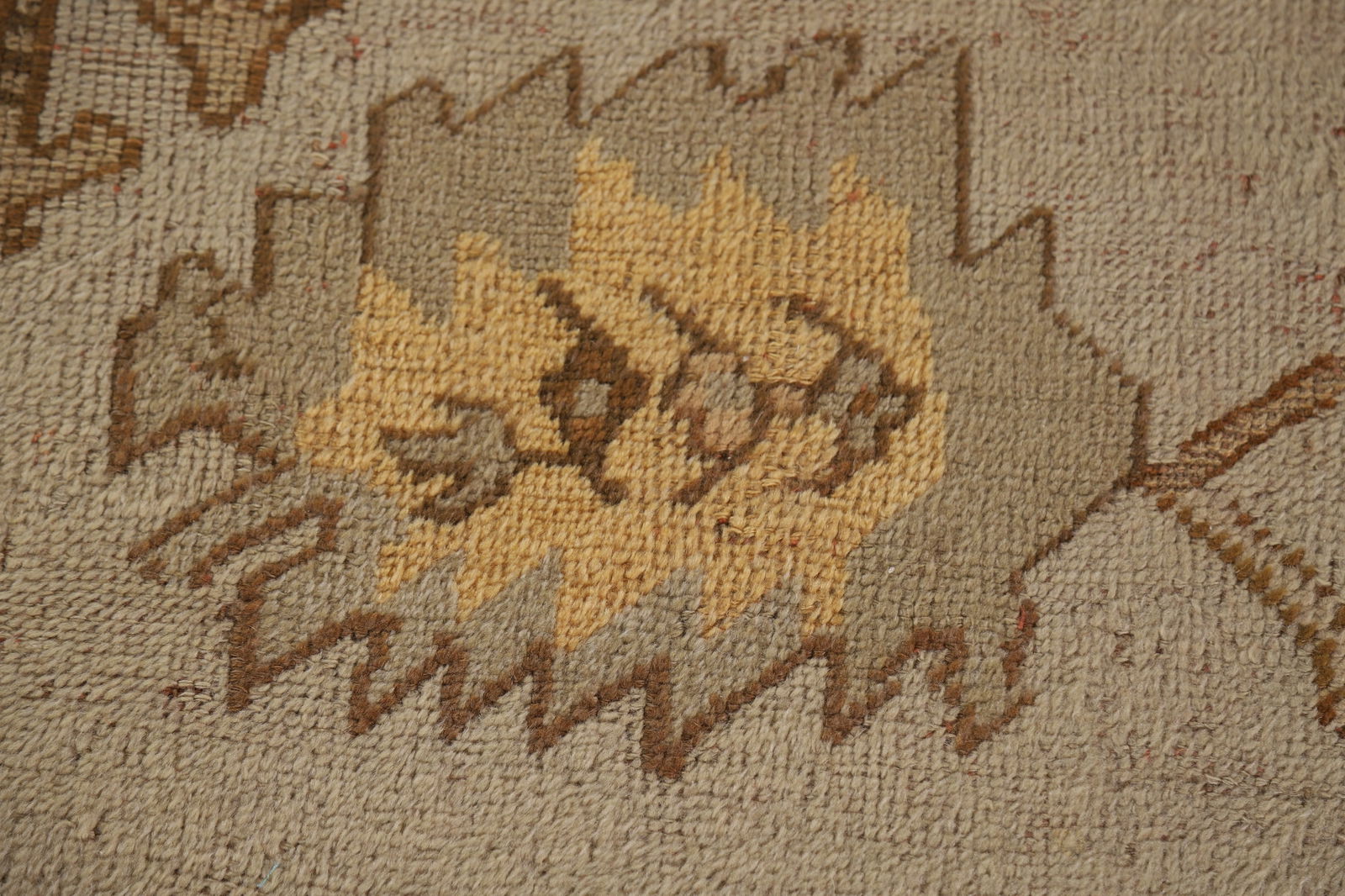 Pre-1900 Antique Vegetable Dye Oushak Turkish Rug 12x14 - 9