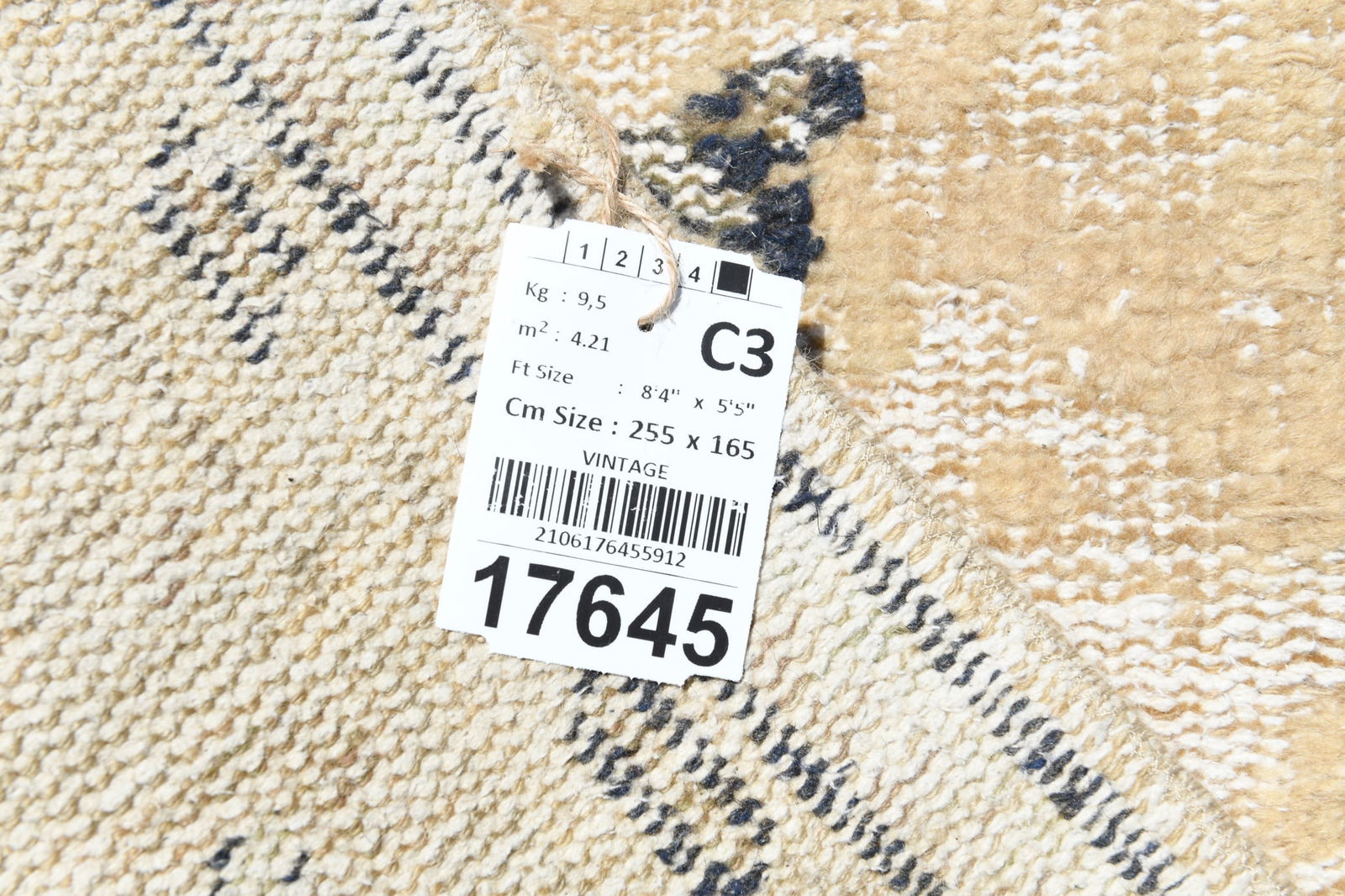 5'4'' x 8'4'' Handmade Vintage Wool Rug - 17645 - 17