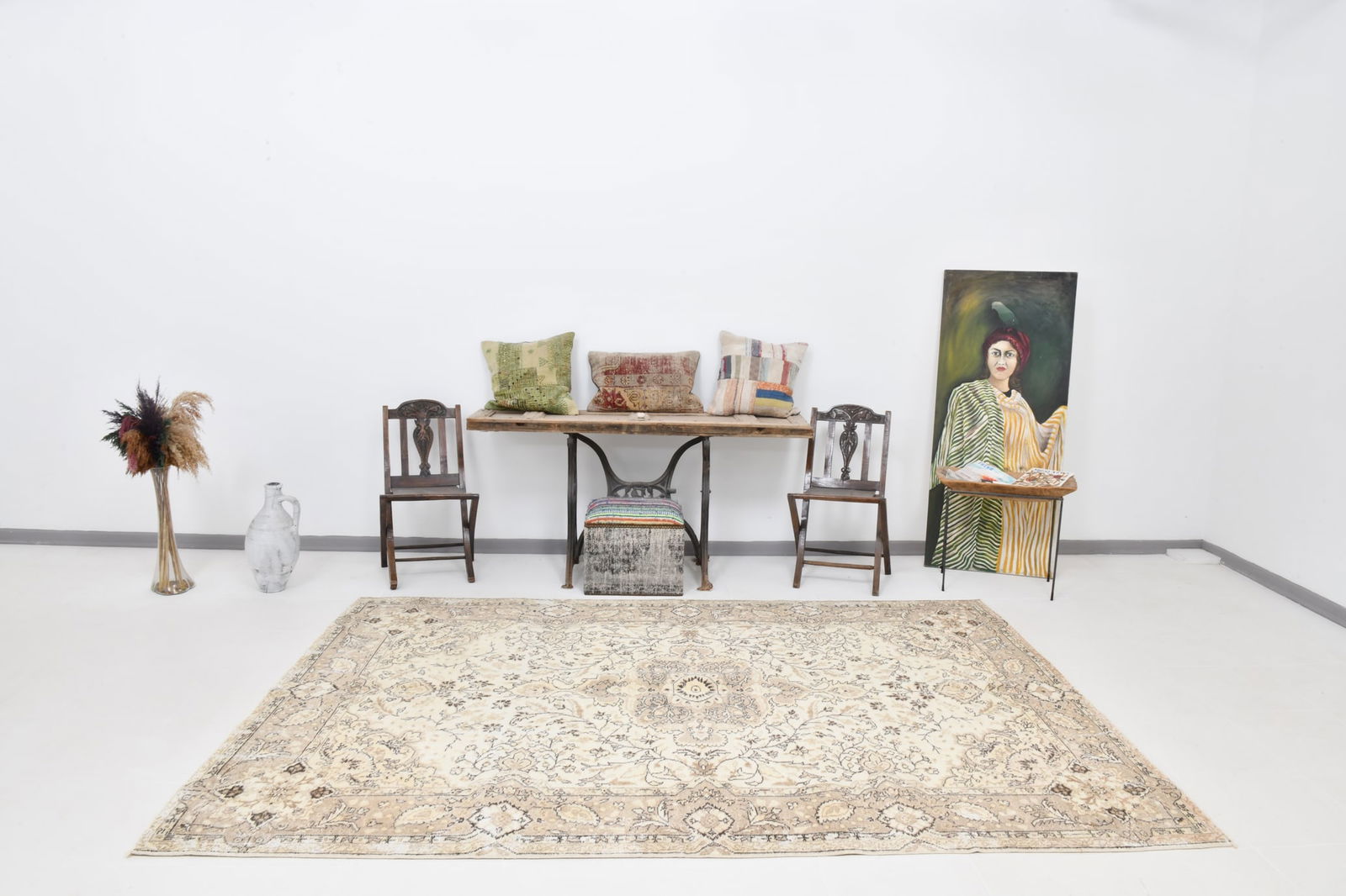 6'5'' x 9'7'' Handmade Vintage Wool Rug - 21865: Title: 6'5'' x 9'7'' Handmade Vintage Wool Rug - 21865Description:6'5'' x 9'7'' Handmade Vintage Wool Rug - 21865Origin:TurkiyeDate/Period:1960-90Materials:Wool,CottonDimension:6'5''x9'7'' ft,