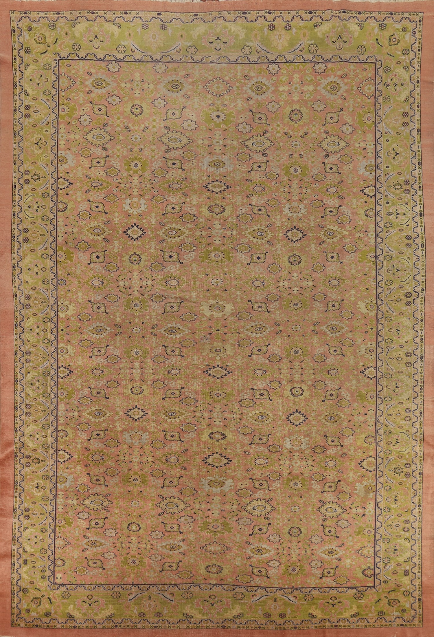 Pre-1900 Antique Vegetable Dye Sultanabad Persian Area Rug 9x12: Title: Pre-1900 Antique Vegetable Dye Sultanabad Persian Area Rug 9x12 Description:A Beautiful Genuine Iran ( Persia ) Sultanabad rug is Hand Knotted by skillful weavers in Iran ( Persia