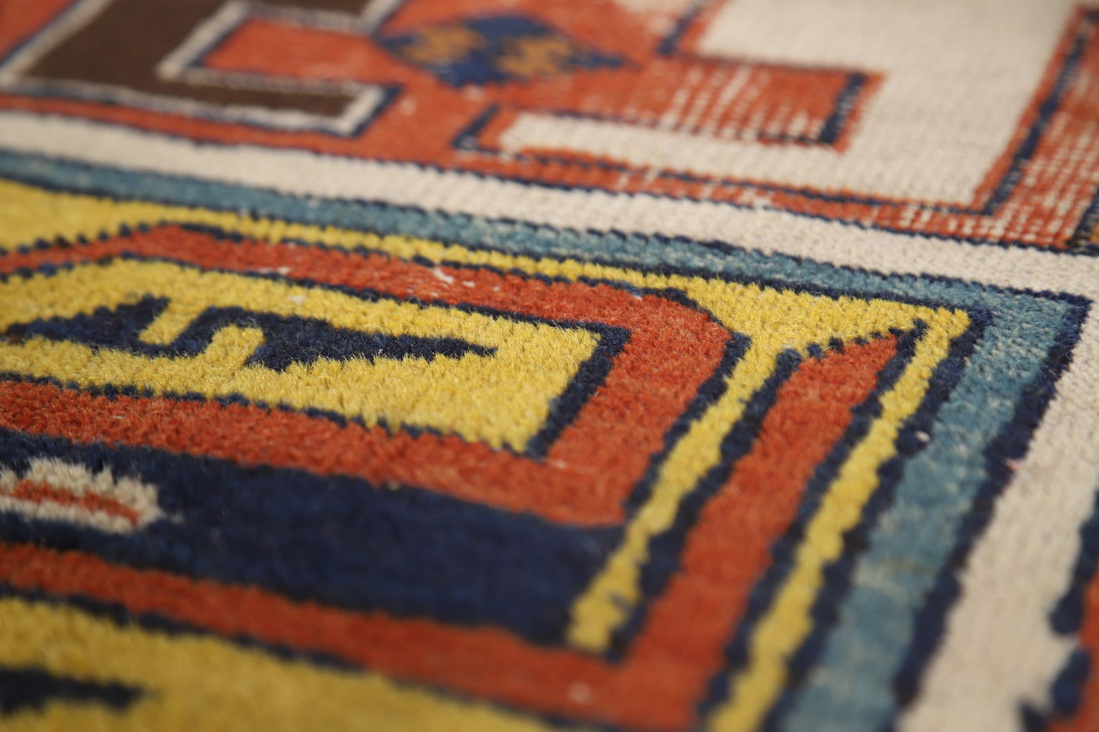 Antique Blue Vegetable Dye Kazak Oriental Area Rug 7x10 - 12