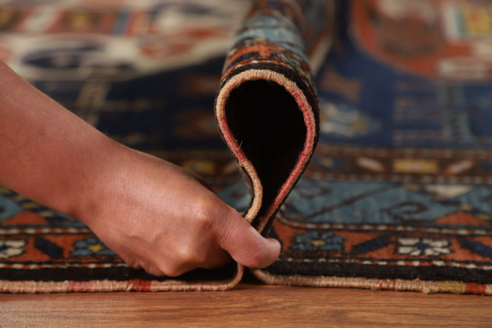 Antique Blue Vegetable Dye Kazak Oriental Area Rug 7x10 - 20