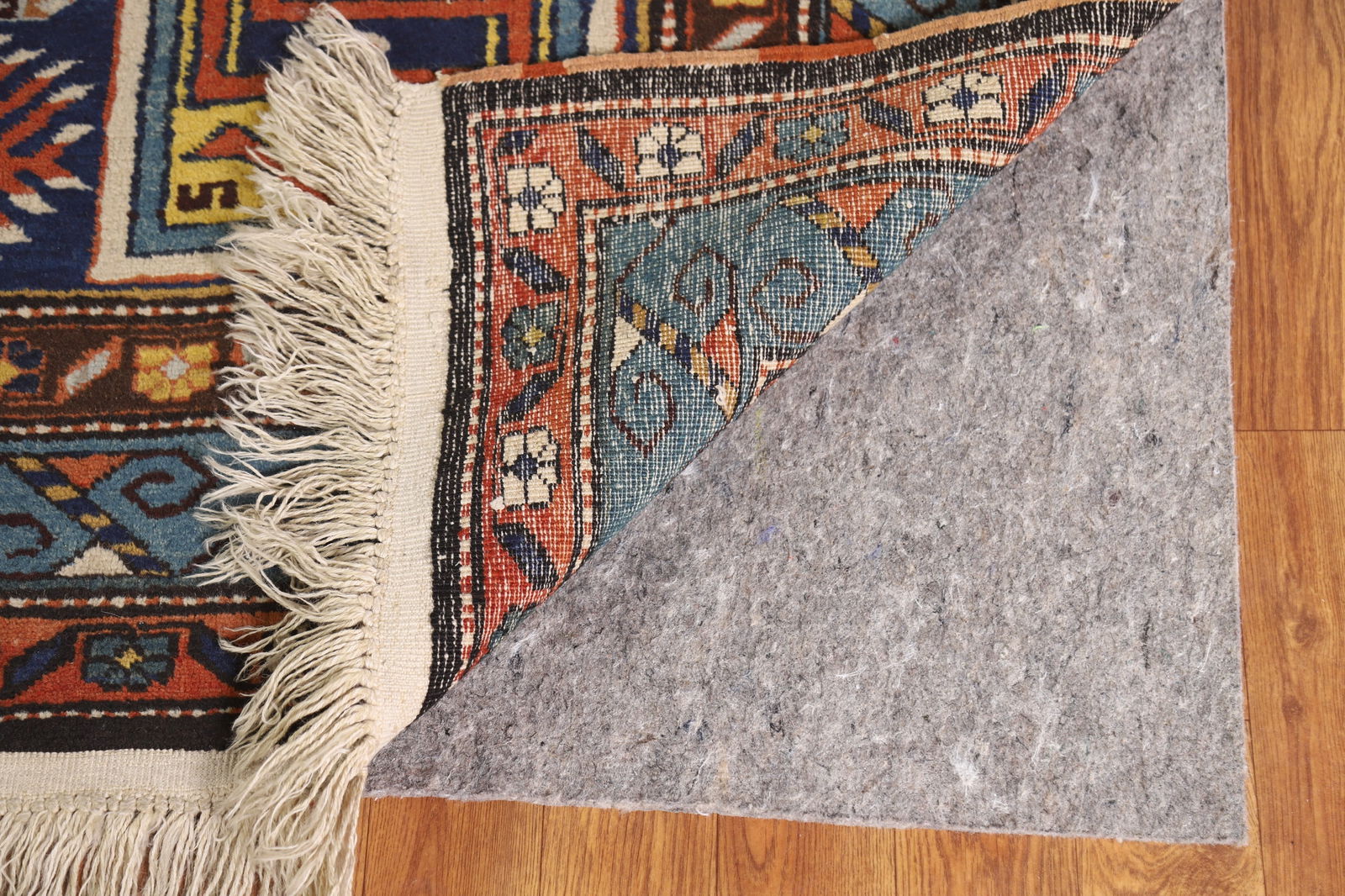 Antique Blue Vegetable Dye Kazak Oriental Area Rug 7x10 - 8