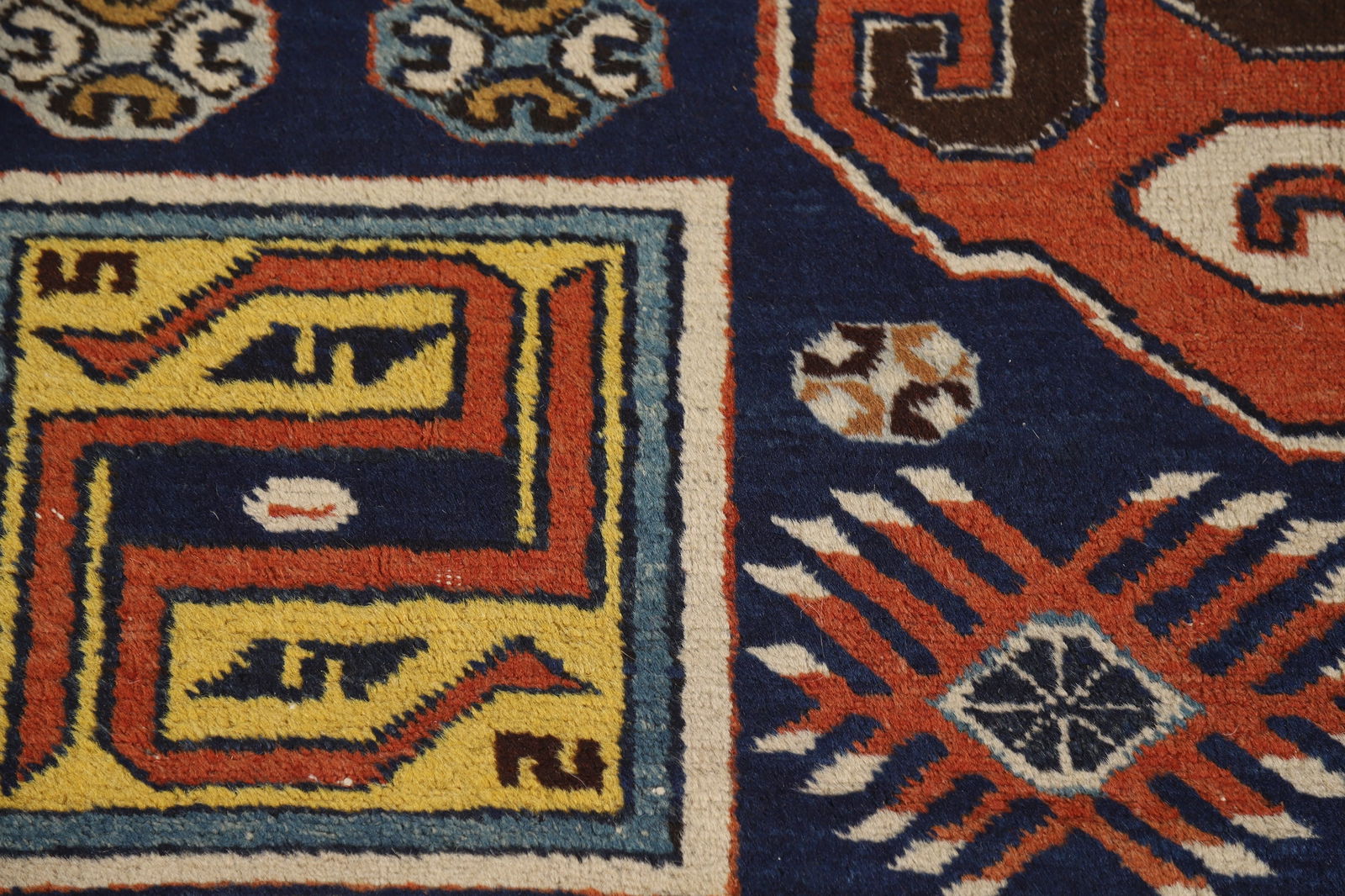 Antique Blue Vegetable Dye Kazak Oriental Area Rug 7x10 - 9