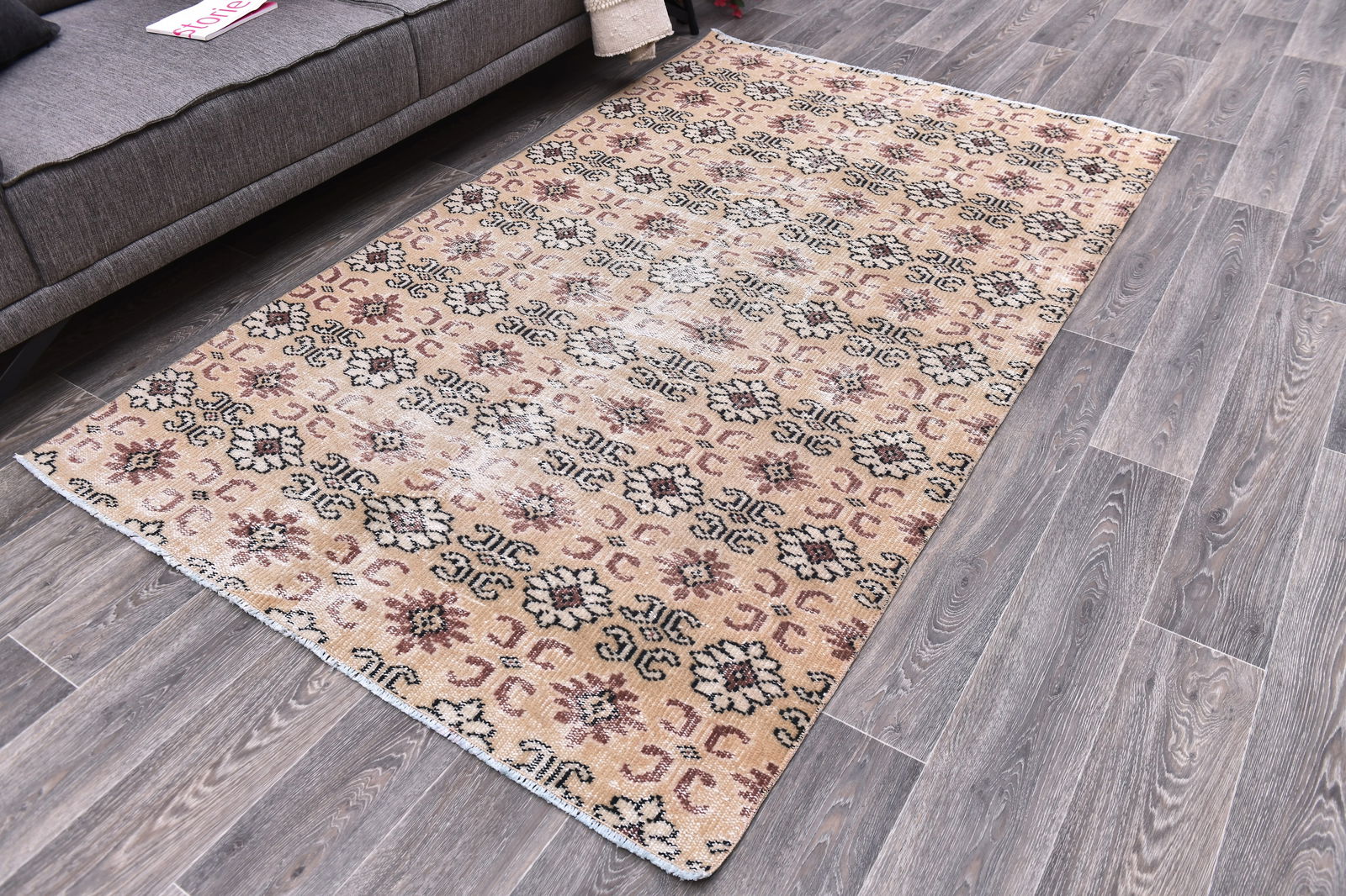 4'4'' x 7'3'' Turkish Vintage Runner Rug - 244743 - 2