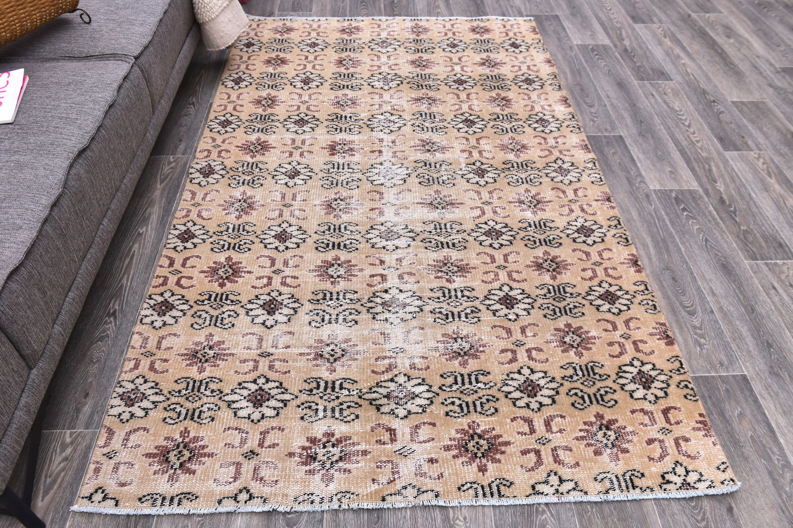 4'4'' x 7'3'' Turkish Vintage Runner Rug - 244743 - 3