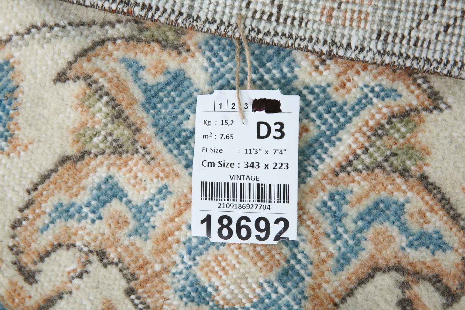 7'3'' x 11'3'' Unique Handmade Vintage Rug - 18692 - 20