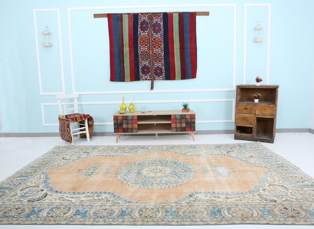 7'3'' x 11'3'' Unique Handmade Vintage Rug - 18692 - 2