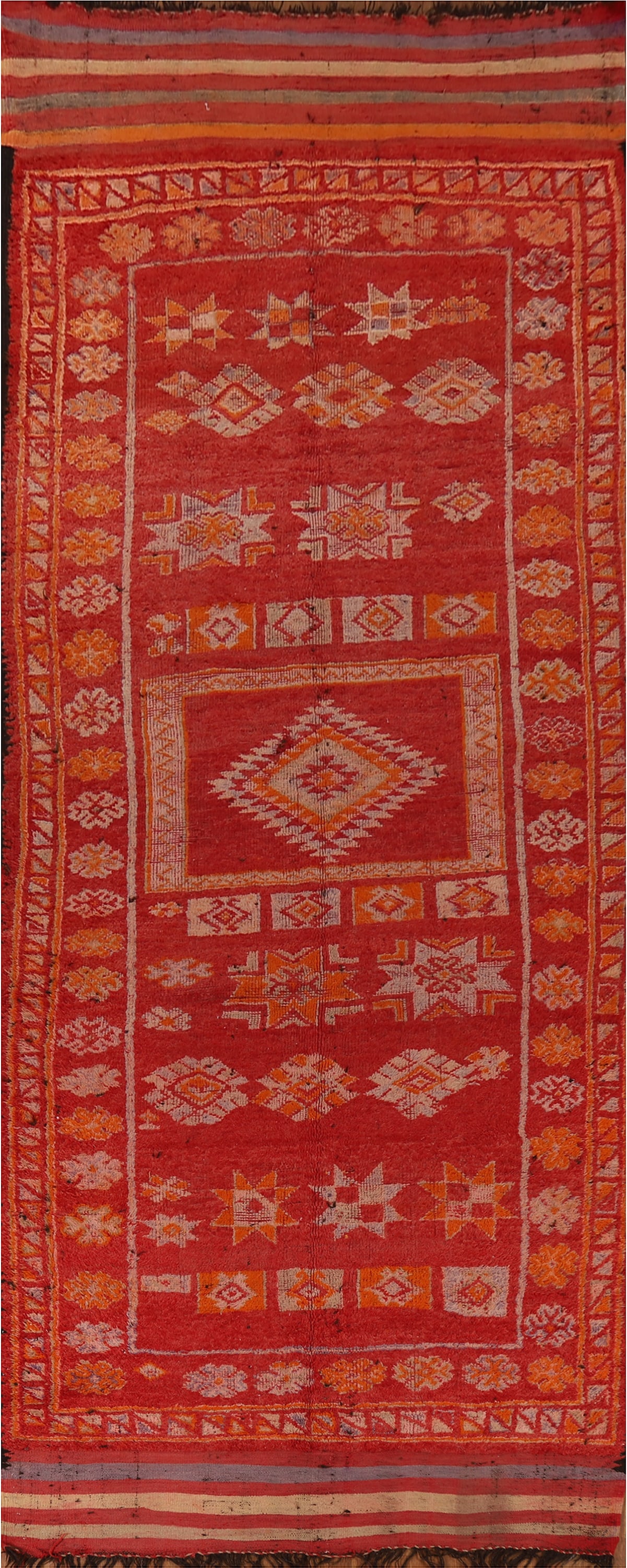 Antique Tribal Wool Moroccan Oriental Runner Rug 6x18: Title: Antique Tribal Wool Moroccan Oriental Runner Rug 6x18Description:A Beautiful Genuine Morocco Moroccan rug is Hand Knotted by skillful weavers in Morocco with 100% Wool Material. This rug is in