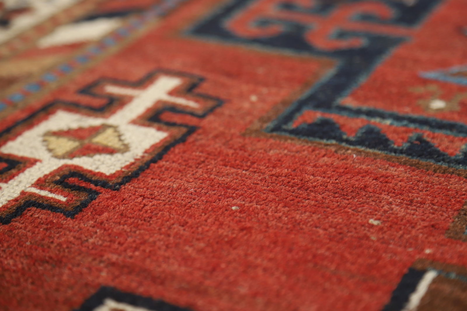 Pre-1900 Antique Kazak Vegetable Dye Runner Rug 4x13 - 11