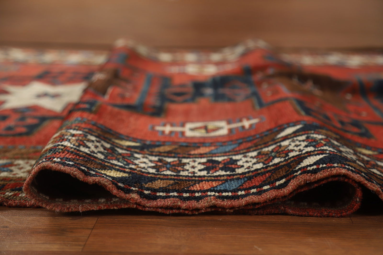 Pre-1900 Antique Kazak Vegetable Dye Runner Rug 4x13 - 13