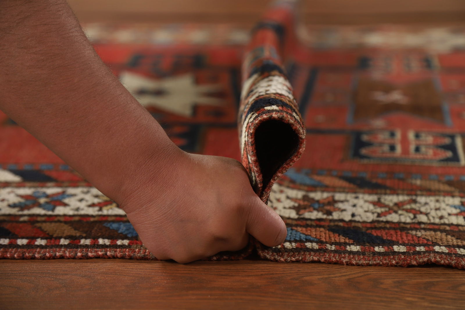 Pre-1900 Antique Kazak Vegetable Dye Runner Rug 4x13 - 18