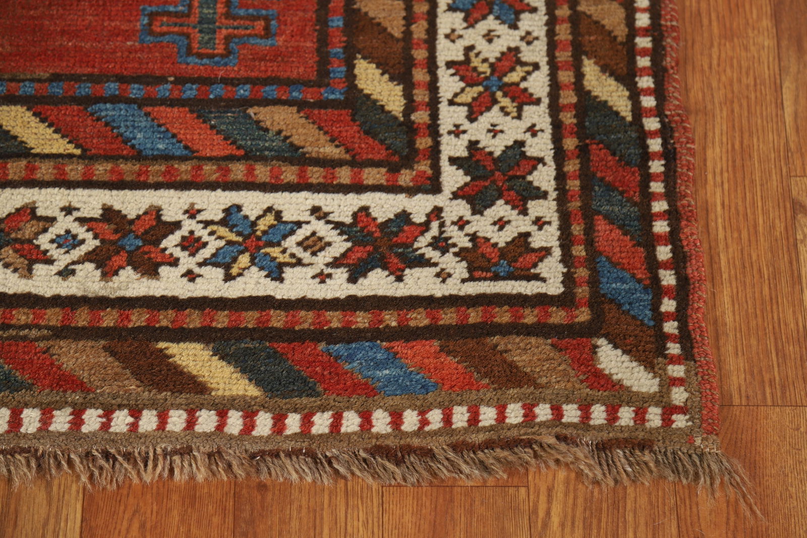 Pre-1900 Antique Kazak Vegetable Dye Runner Rug 4x13 - 5