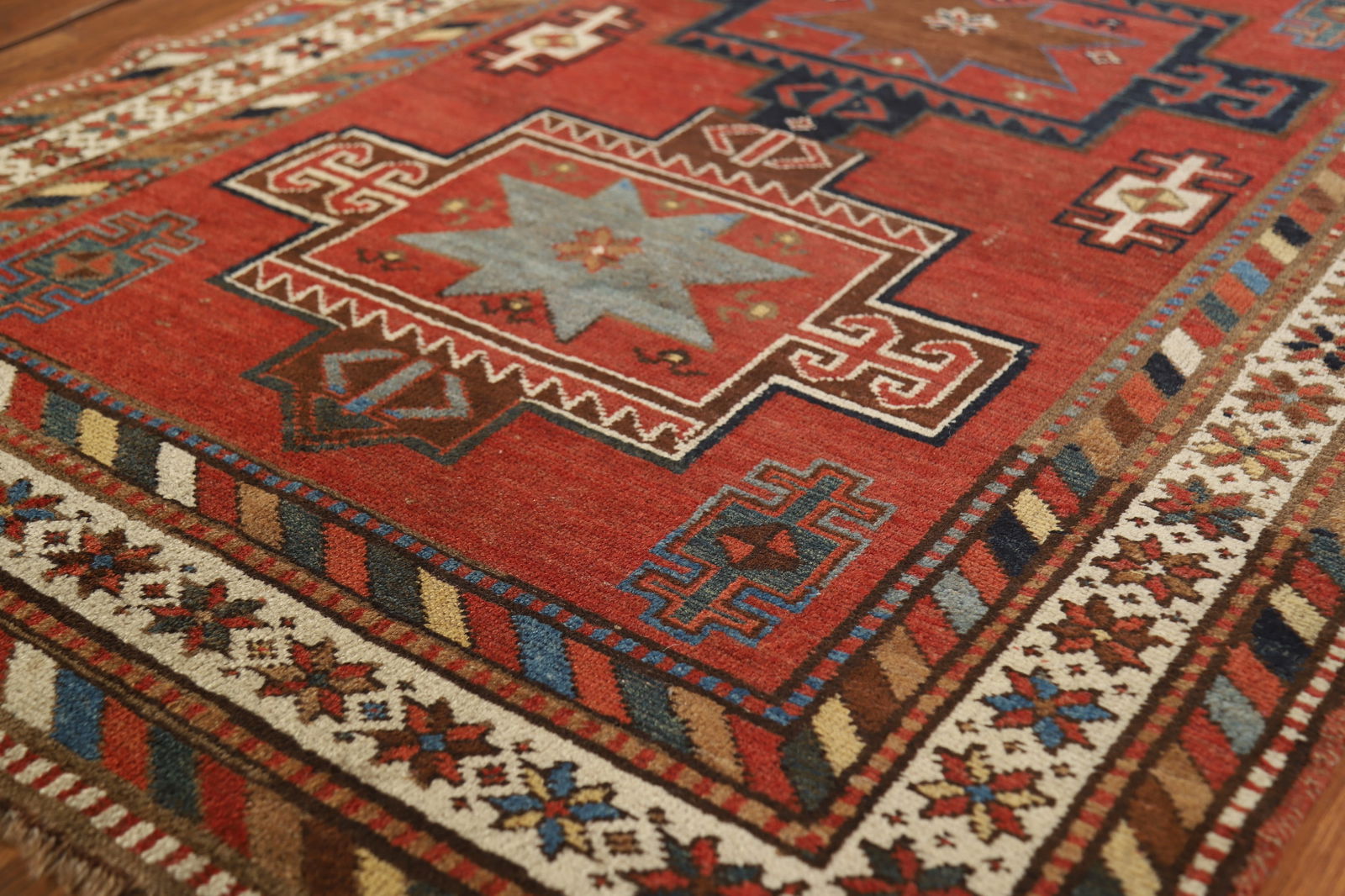 Pre-1900 Antique Kazak Vegetable Dye Runner Rug 4x13 - 6