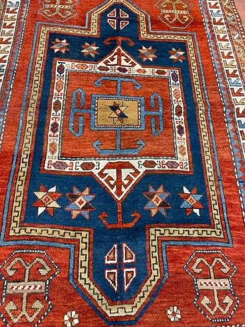 Antique kazak caucasian rug-5009 - 6