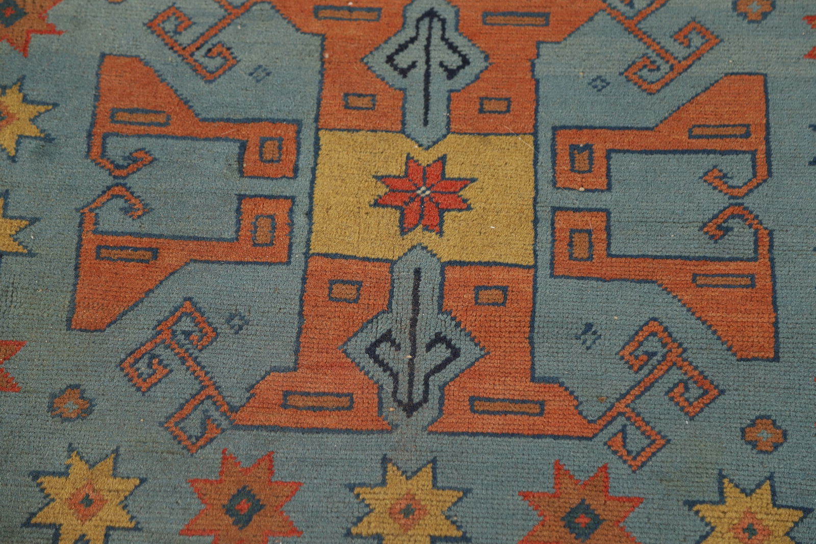 Antique Vegetable Dye Geometric Kazak Oriental Rug 5x7 - 10