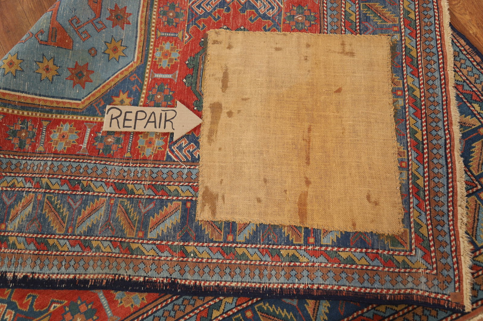 Antique Vegetable Dye Geometric Kazak Oriental Rug 5x7 - 14