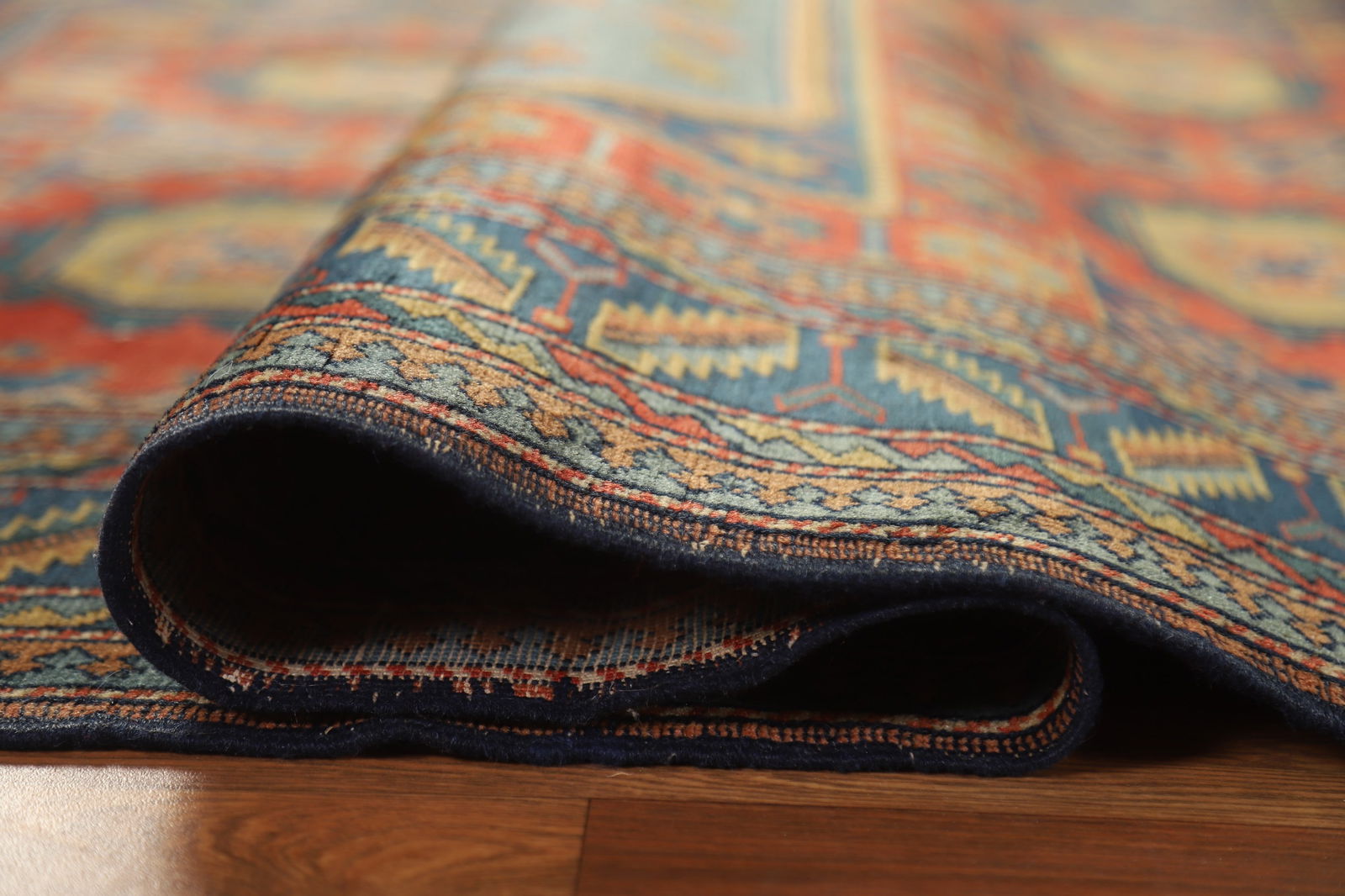 Antique Vegetable Dye Geometric Kazak Oriental Rug 5x7 - 15