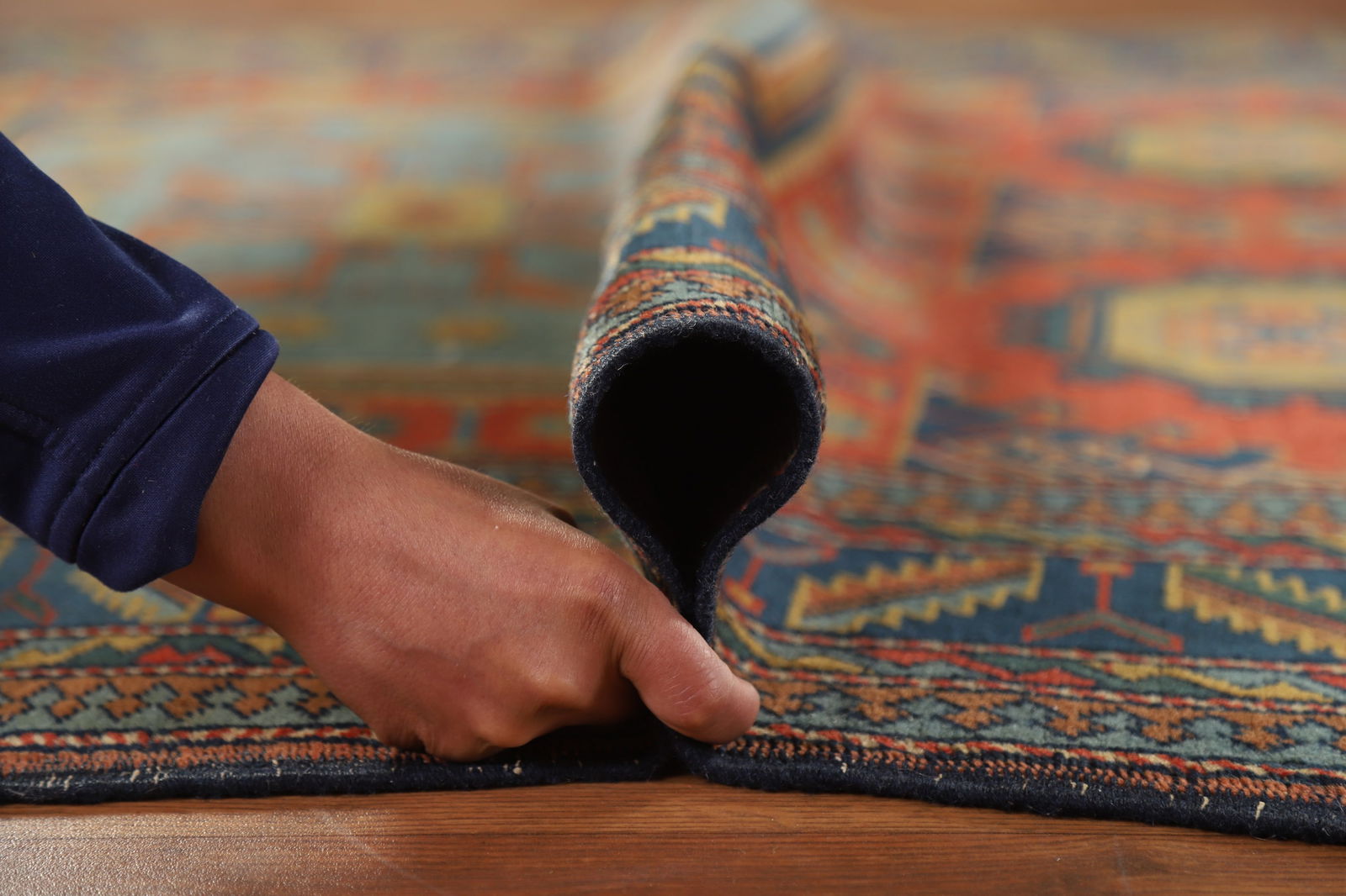 Antique Vegetable Dye Geometric Kazak Oriental Rug 5x7 - 20