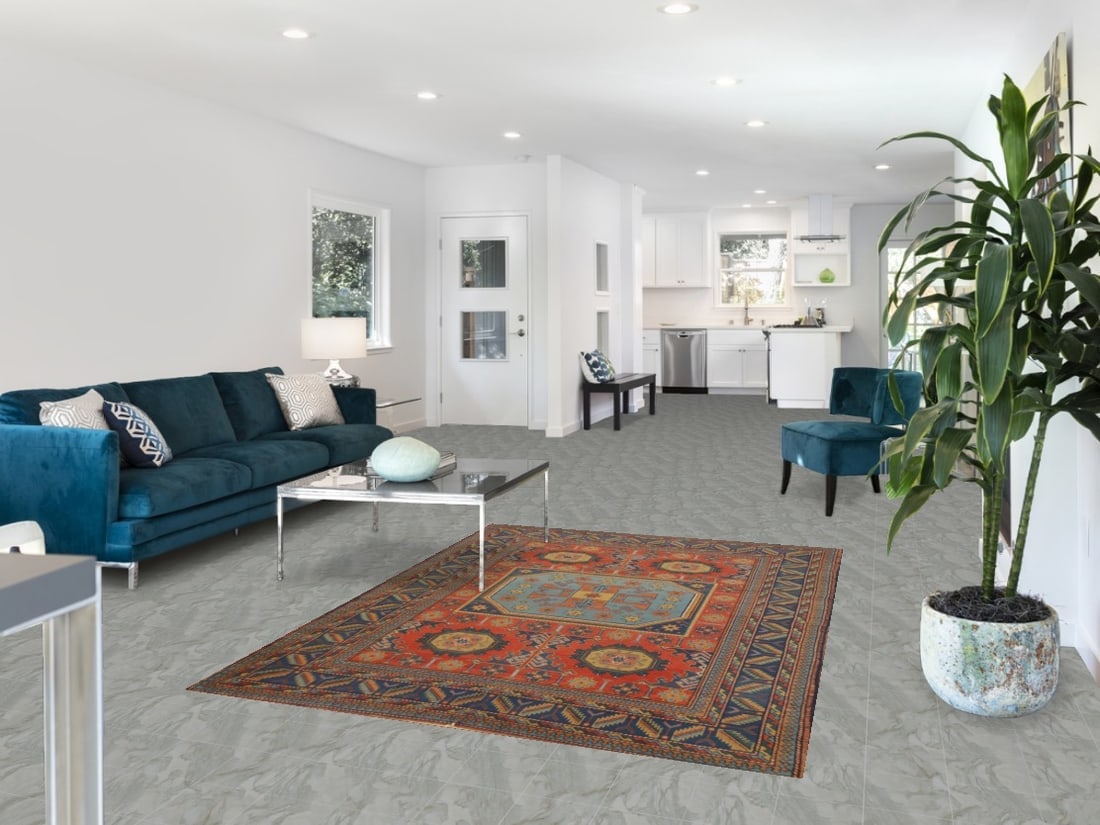 Antique Vegetable Dye Geometric Kazak Oriental Rug 5x7 - 2