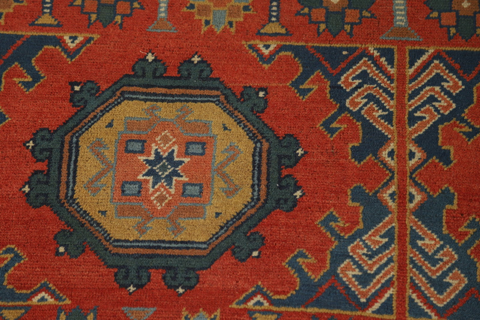 Antique Vegetable Dye Geometric Kazak Oriental Rug 5x7 - 9