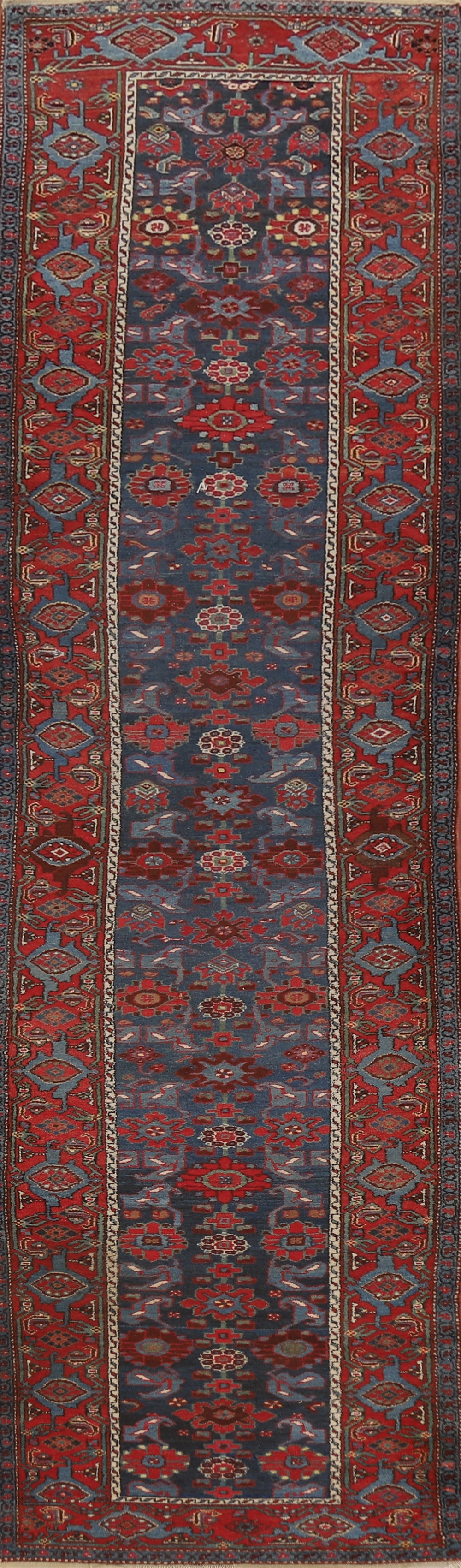 Antique Vegetable Dye Heriz Bakhshayesh Persian Runner Rug 3x16: Title: Antique Vegetable Dye Heriz Bakhshayesh Persian Runner Rug 3x16 Description:A Beautiful Genuine Iran ( Persia ) Heriz (Bakhshayesh) rug is Hand Knotted by skillful weavers in Iran
