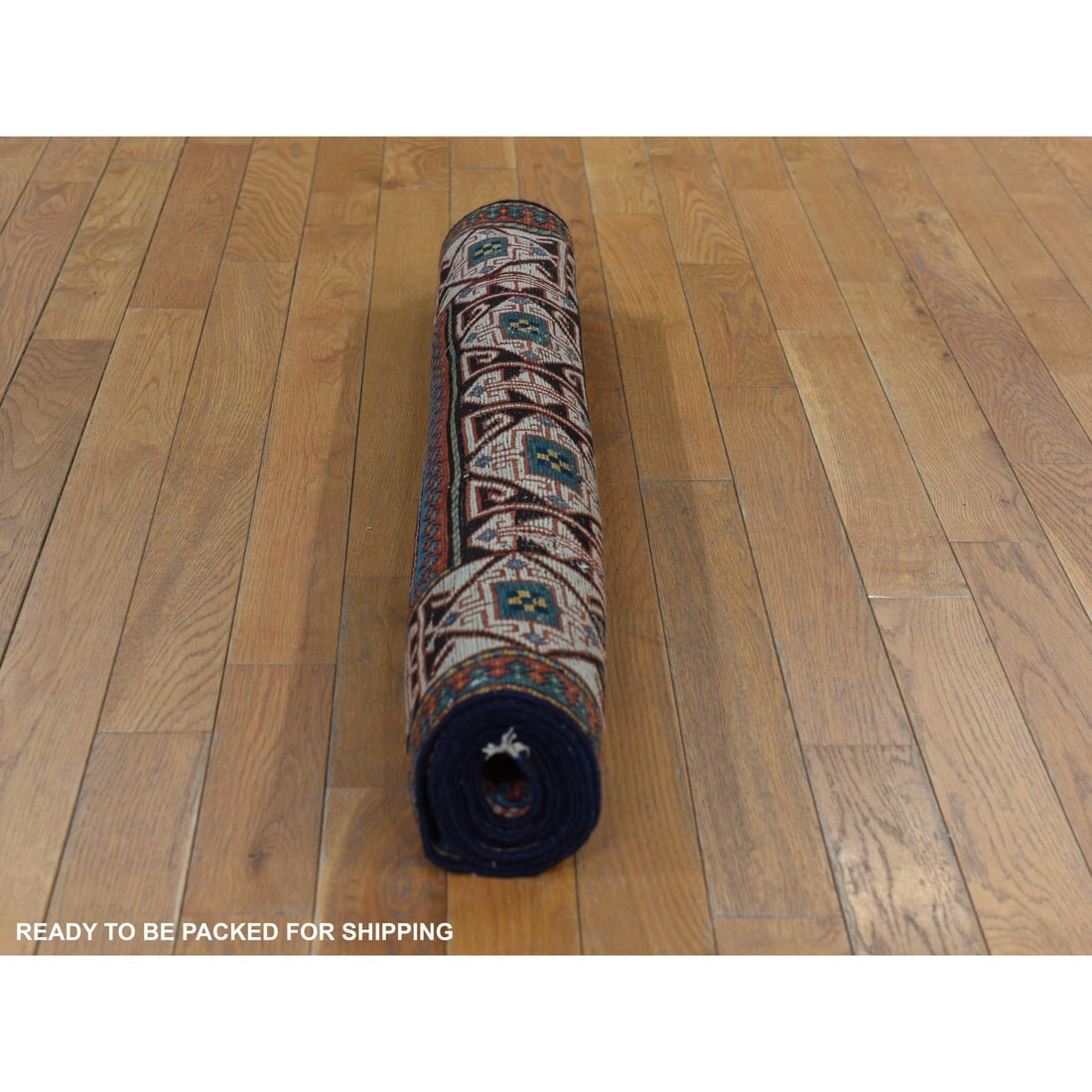 Auburn Red Antique Caucasian Mogan Kazak Hand Knotted Wool Runner Rug - 7