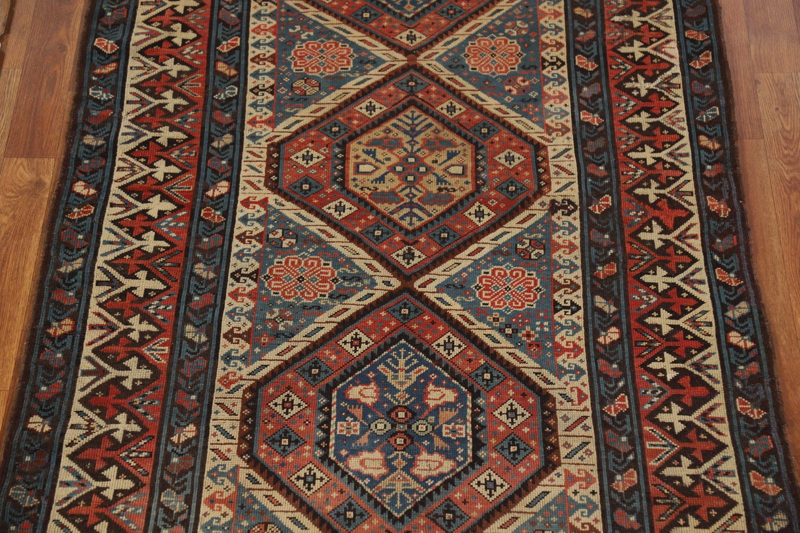 Pre-1900 Antique Kazak Oriental Rug 4x8 - 4