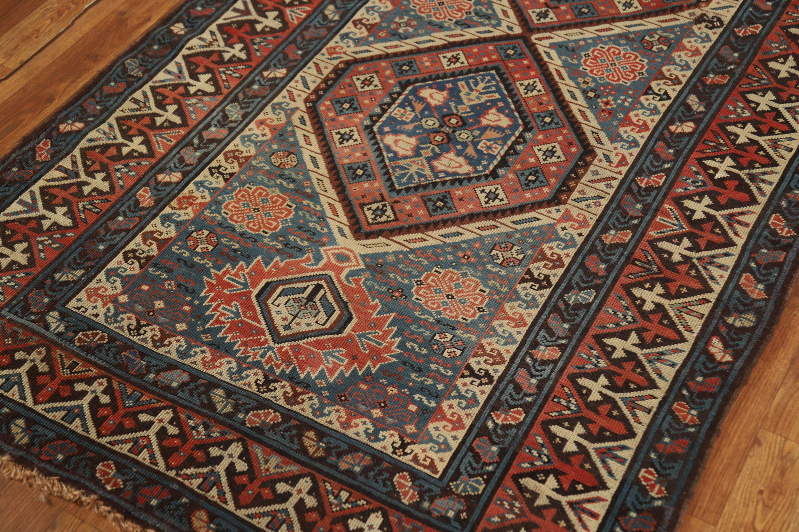 Pre-1900 Antique Kazak Oriental Rug 4x8 - 7